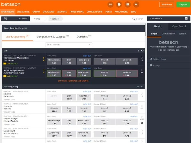 Betsson Captura de pantalla 3