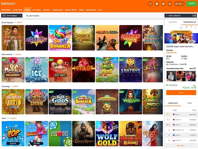 Betsson Captura de pantalla 1